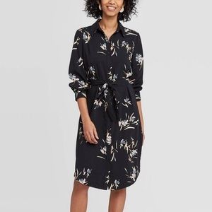 NWT Black Button Down Floral Dress